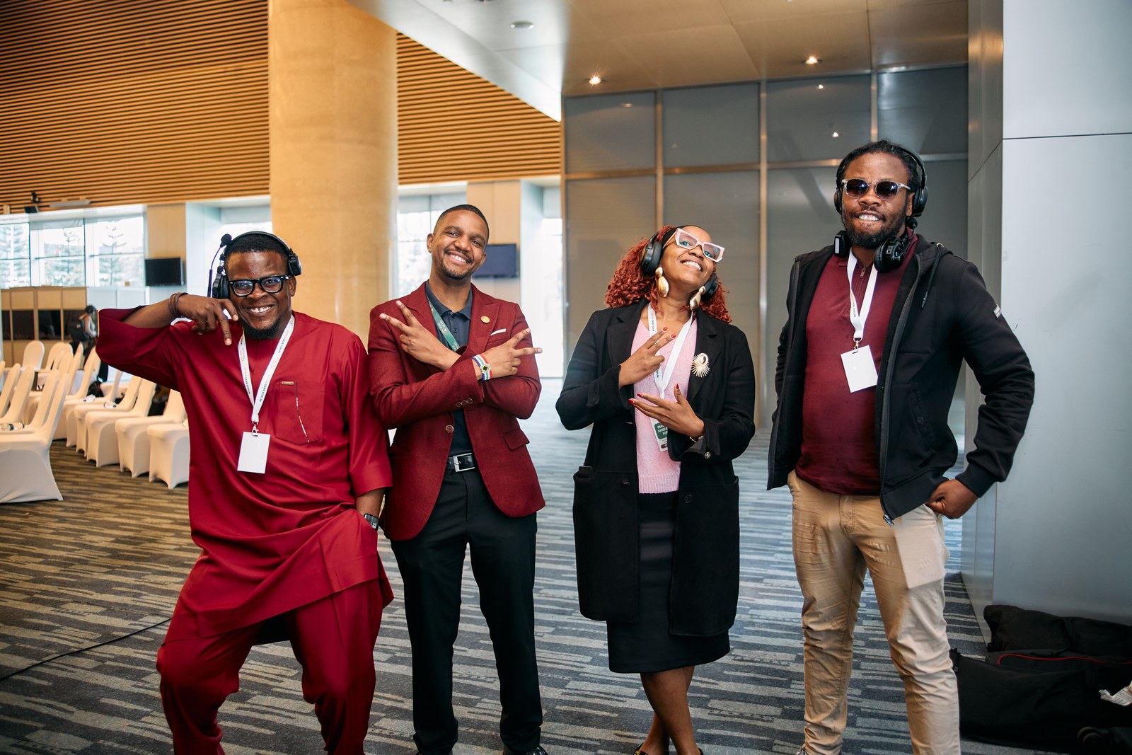 Delegates wearing interpretation headsets at the Africa Care Forum in Addis Ababa