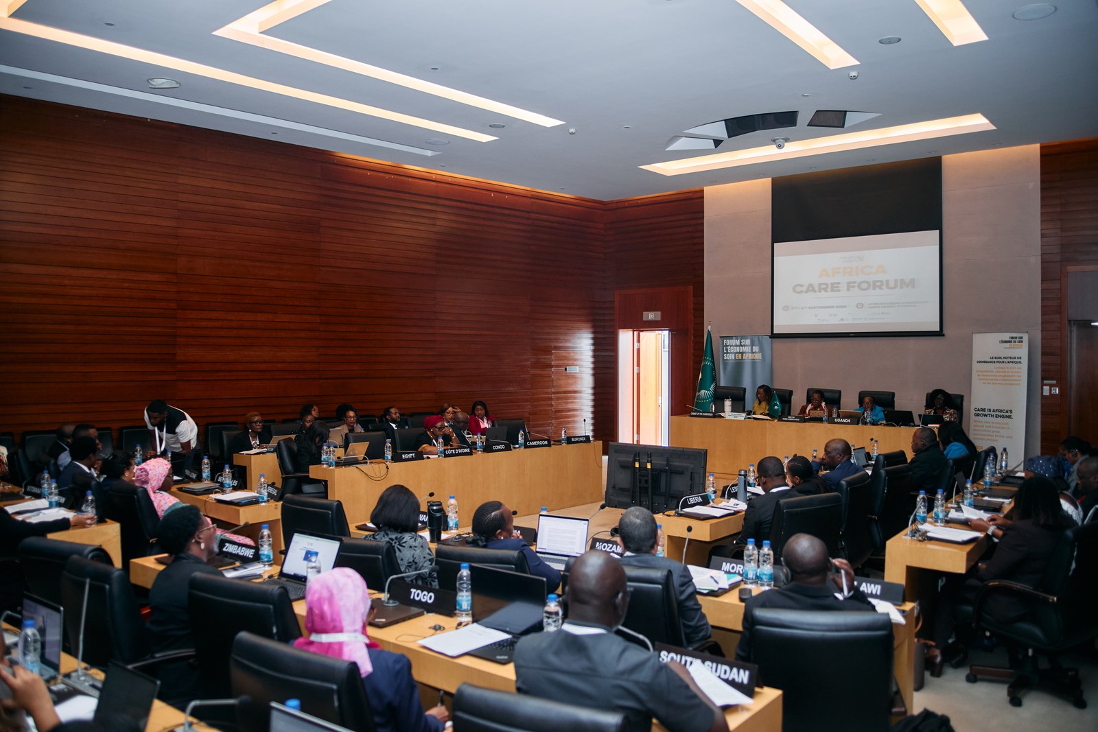 Wide view of Member State experts in session at the African Union Commission during the Africa Care Forum